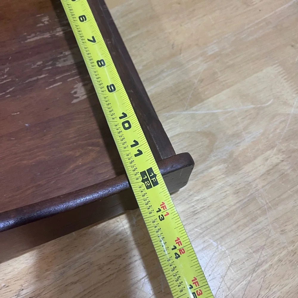 Vtg Primitive Rustic Wooden Caddy Tray Handle Farmhouse Centerpiece 19.5